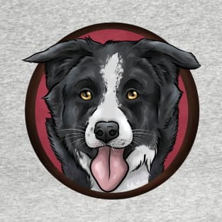 Cute Black and White Border Collie Dog T-Shirt